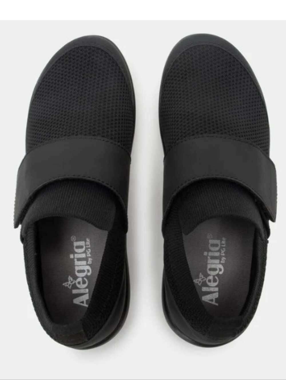 Alegria Dasher Black Dream Fit Knit Adjustable Strap Shoes 7.5